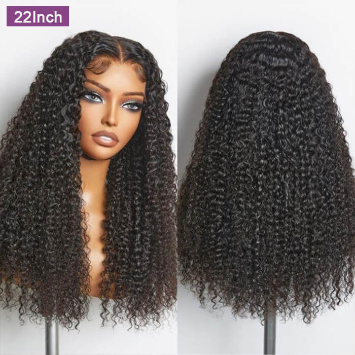 Jerry Curly 13x4 HD Transparent Lace Front Human Hair Wigs For Women