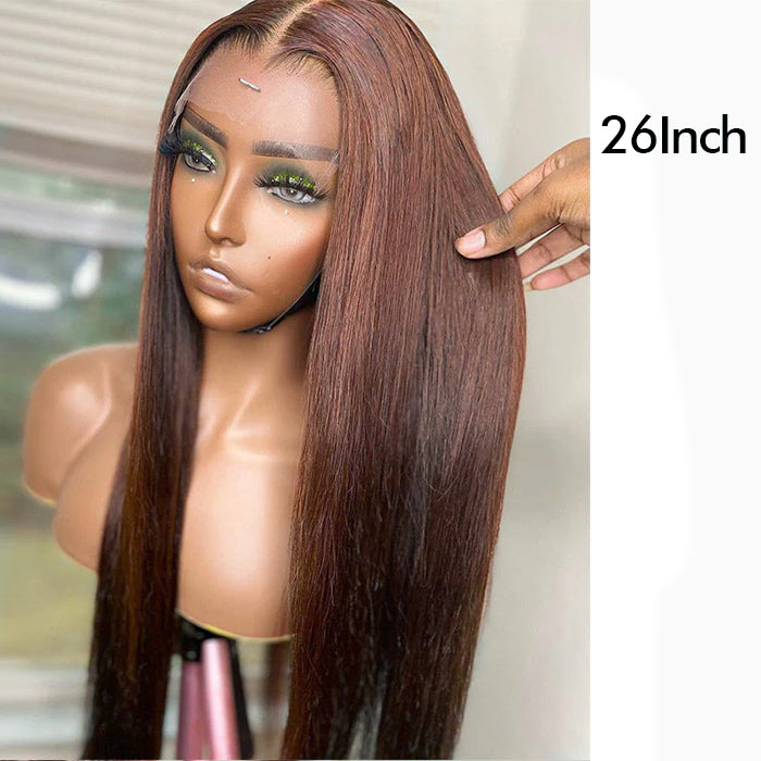 Real Show | Straight Wig | #4 Brown Color |Frontal/Closure HD Lace Glueless Wig(14-32'')