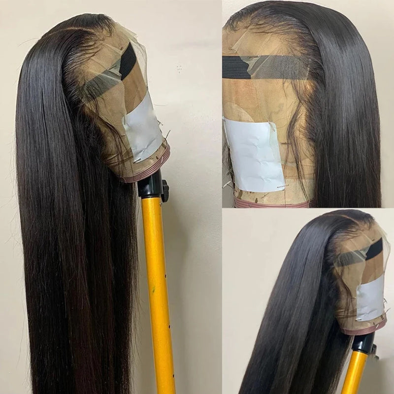 22 Inch 13x4 HD Swiss Lace Front Wigs 100% Human Hair Natural Color Straight Wig