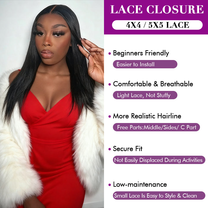 Real Show | Straight Wig | Closure Wig |Glueless Lace (14-32'')