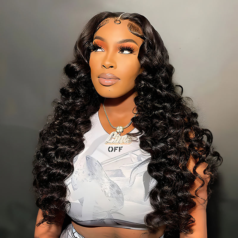 Loose Deep Wave Wig 2x6 5x5 Closure Wig Transparent Lace Wigs For Women