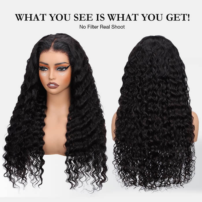 Suqu Hair Transparent 13x4 Lace Front Wig Deep Wave Brazilian Human Hair