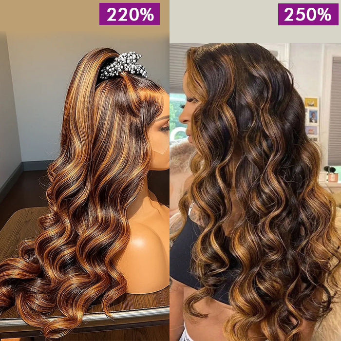 Custom High Density | Body Wave Lace Wig | P427 Highlight Color | Closure/Frontal