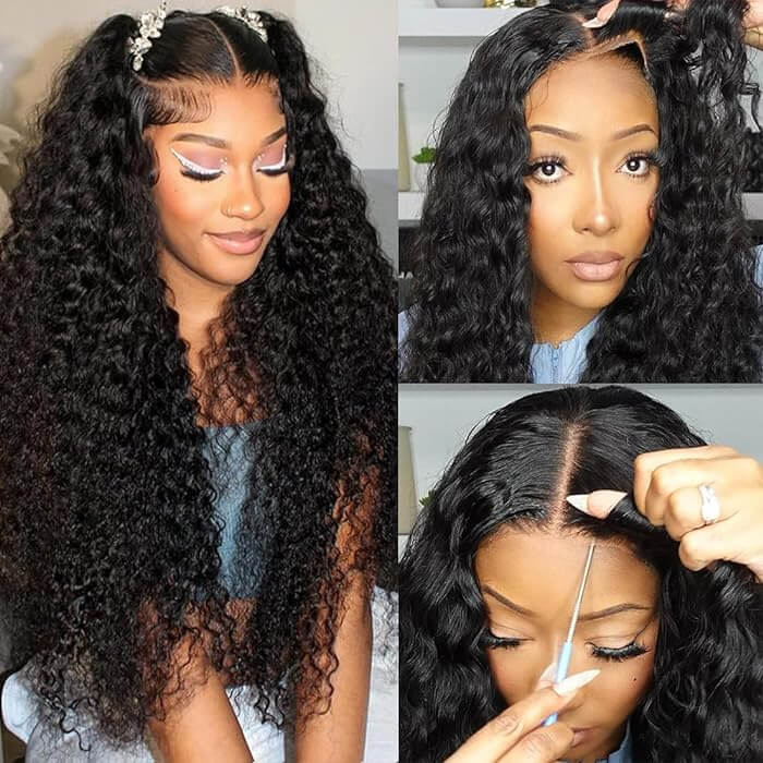 Suqu Hair Transparent 13x4 Lace Front Wig Deep Wave Brazilian Human Hair