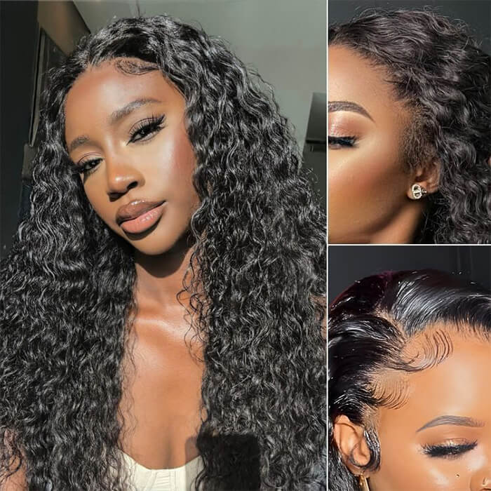 [18''=₵899] Deep Wave Glueless 4x4 Upgraded Lace Closure Pre-Cut Lace Wig