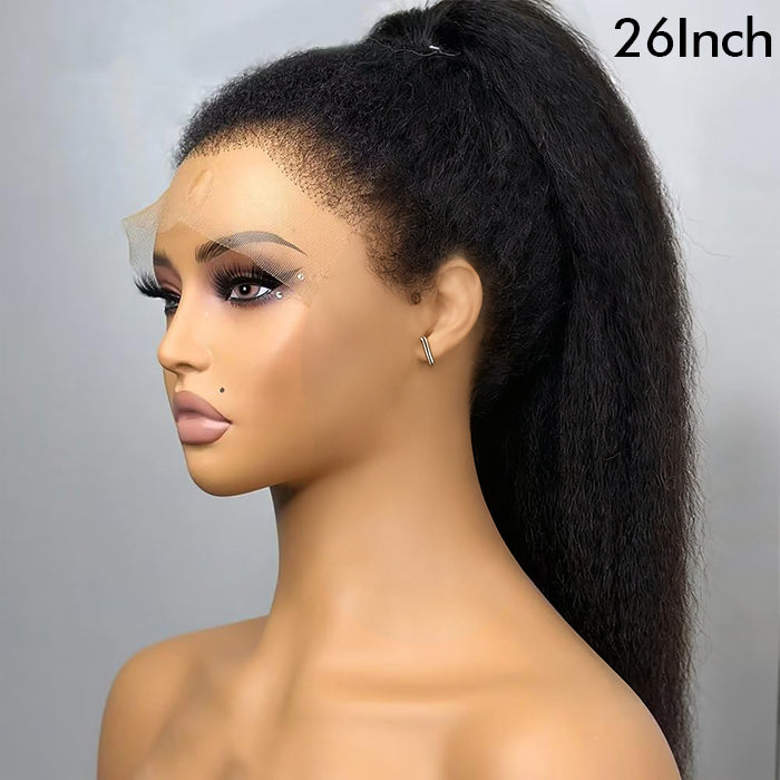 Real Show |4C Edge Hairline | Yaki Straight Wig | Frontal/Closure HD Lace Or Glueless (14-32'')