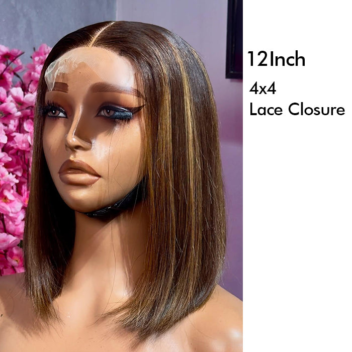 Real Show | P4/27 Highlight Wig | Straight Bob | Frontal/Closure Glueless (8-16'')
