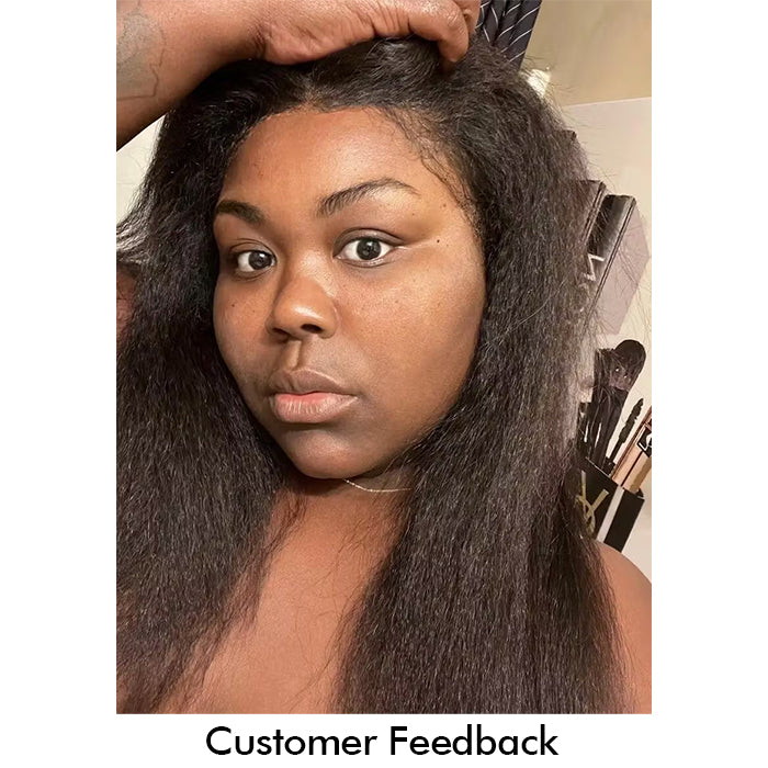 Real Show |4C Edge Hairline | Yaki Straight Wig | Frontal/Closure HD Lace Or Glueless (14-32'')