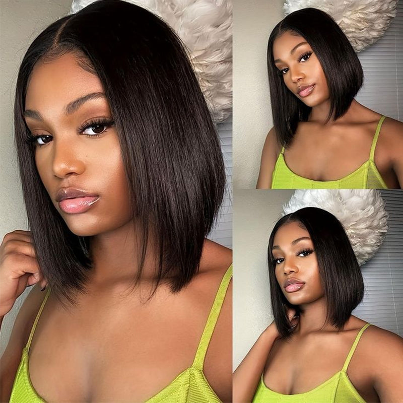 Bob Lace Front Wigs 13x4 Straight Pre Plucked Hairline 100% Human Hair