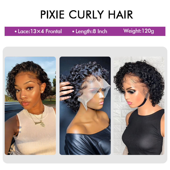 2 Glueless Wigs Set | 18'' 13x4 HD Lace Frontal Deep Wave Wig+Pixie Cut Lace Frontal Curly Wig