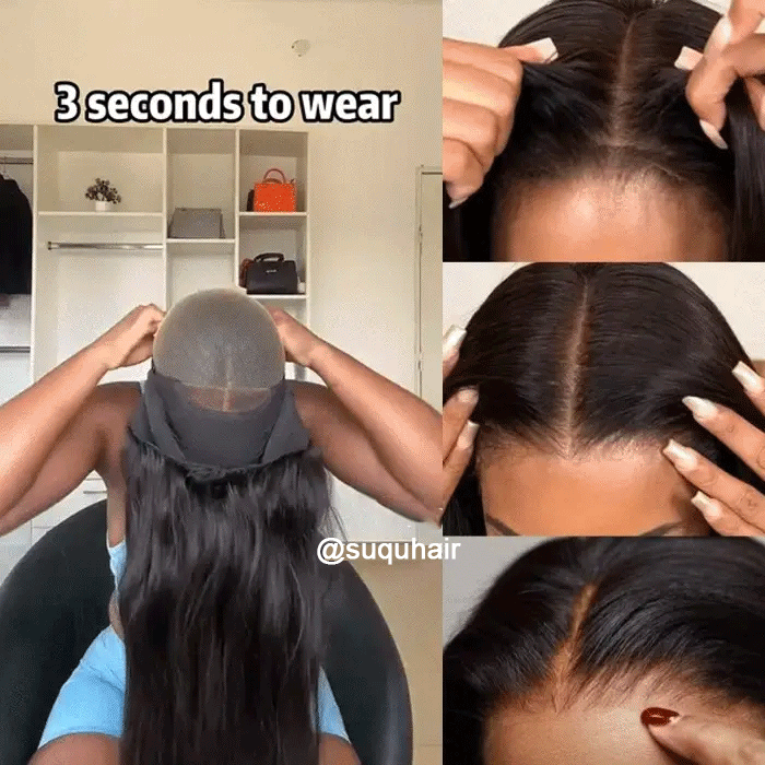 2 Glueless Wigs Set | 22'' 13x4 HD Lace Frontal Deep Wave Wig+22''4x4 Lace Closure Straight Wig