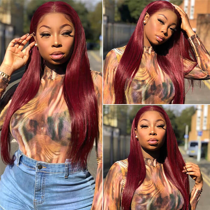 BOGO-Body Wave 99J Burgundy Body Wave 13*4 4*4 Lace Frontal Wigs