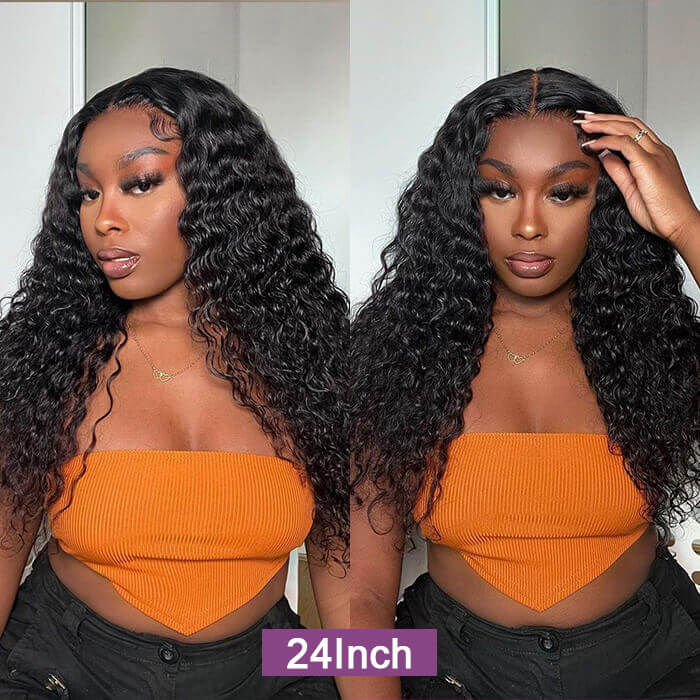Suqu Hair Transparent 13x4 Lace Front Wig Deep Wave Brazilian Human Hair