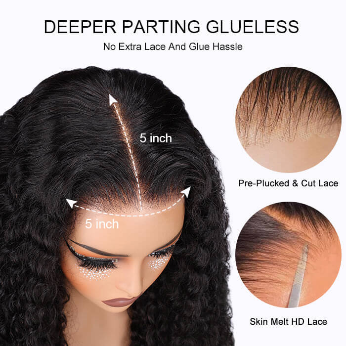 Suqu Hair Transparent 13x4 Lace Front Wig Deep Wave Brazilian Human Hair