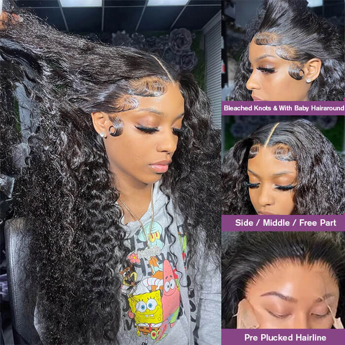 BOGO-Suqu Hair Transparent 13x4 Lace Front Wig Deep Wave Brazilian Human Hair