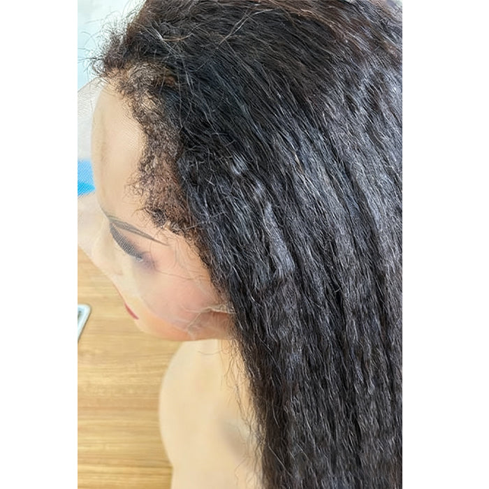 Real Show |4C Edge Hairline | Yaki Straight Wig | Frontal/Closure HD Lace Or Glueless (14-32'')