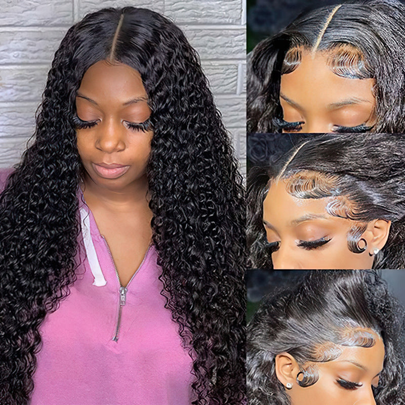 360 Lace Frontal Wig Pre Plucked Curly Lace Front Wig For Black Women