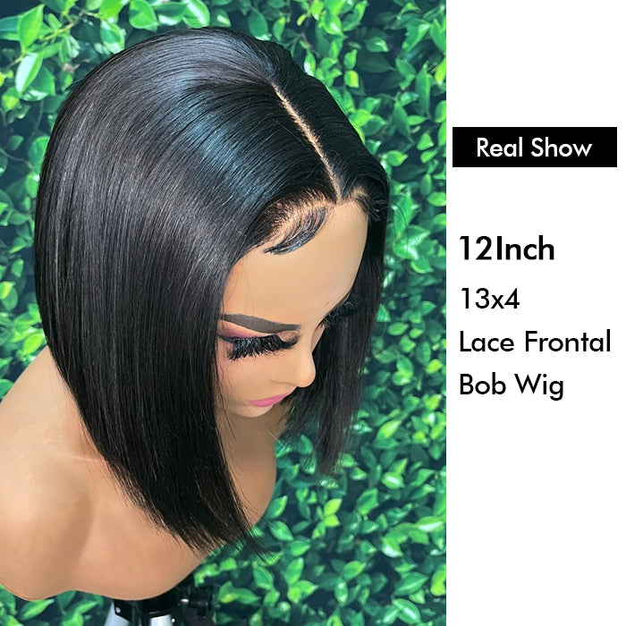 Wholesale Price | 12'' Straight Bob Wig | Glueless Frontal 13*4 Lace