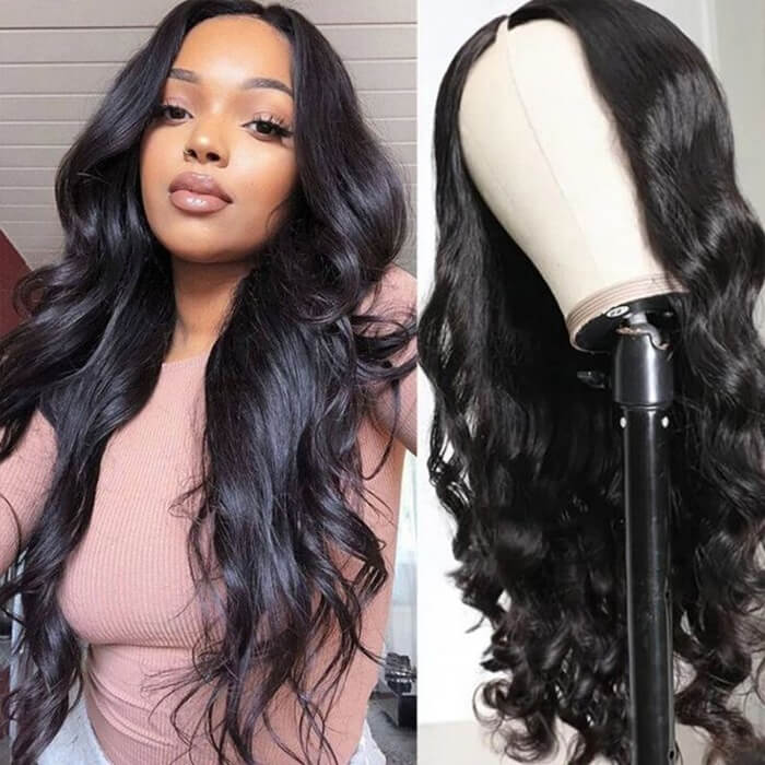 Beginner Friendly Glueless Body Wave V Part Wig 100% Human Hair