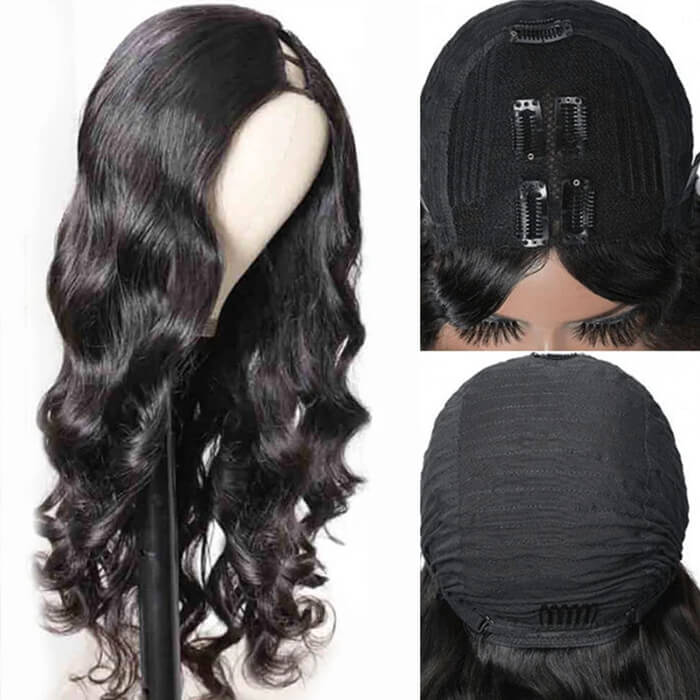 U Part Wig Glueless Human Hair Wigs Body Wave Wigs