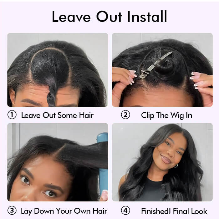 U Part Wig Glueless Human Hair Wigs Body Wave Wigs