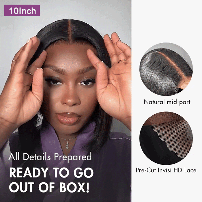 Suqu Hair Glueless Straight Bob Wig Lace Front Human Hair Wigs For Women