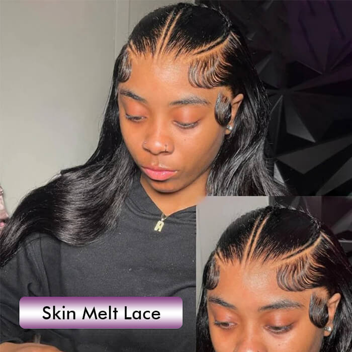 Glueless Pre Braided Wig Straight Hair 13x4 HD Lace Frontal Human Hair Wig