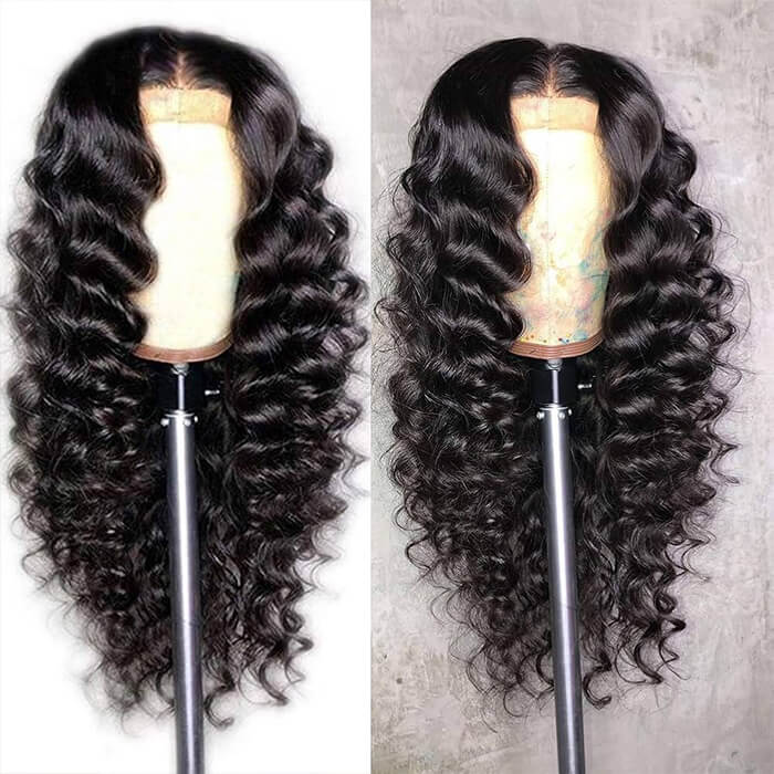 Loose Deep Wave Wigs 13x4 Lace Frontal Brazilian Human Hair Wigs
