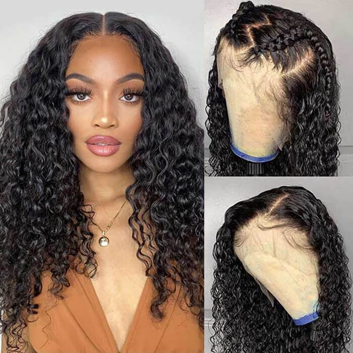 2 Glueless Wigs Set | 22'' 13x4 HD Lace Frontal Water Wave Wig+22'' 4x4 Lace Closure Straight Wig
