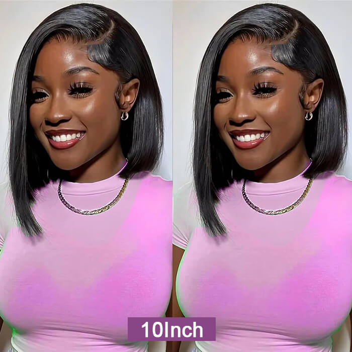 Suqu Hair Short Straight Short Bob Wigs Transparent Lace Frontal Human Hair Wig
