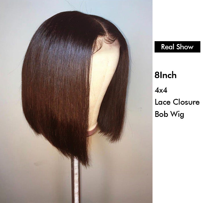 Wholesale Price | 8Inch Brown Bob Wig | Glueless Frontal 4*4 Lace