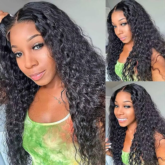 Glueless Wear And Go Wigs Water Wave HD Wig Transparent Lace Frontal Human Hair