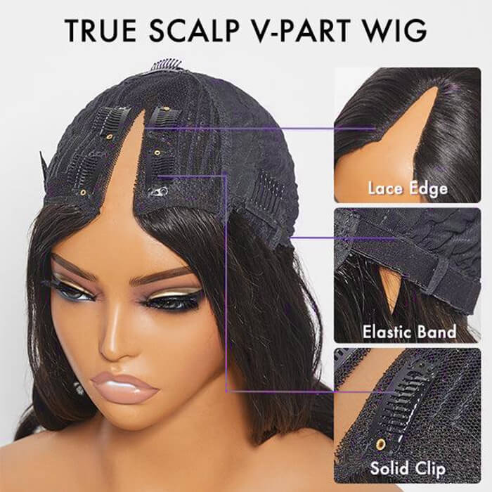 Beginner Friendly Glueless Body Wave V Part Wig 100% Human Hair