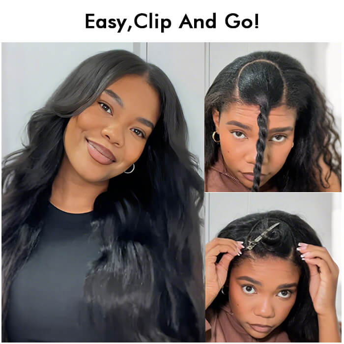 U Part Wig Glueless Human Hair Wigs Body Wave Wigs