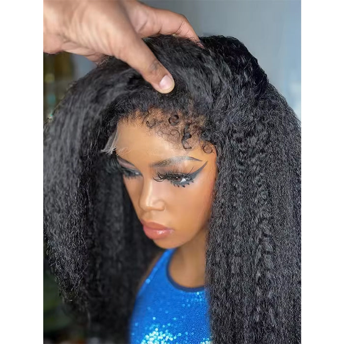 Real Show |4C Edge Hairline | Yaki Straight Wig | Frontal/Closure HD Lace Or Glueless (14-32'')