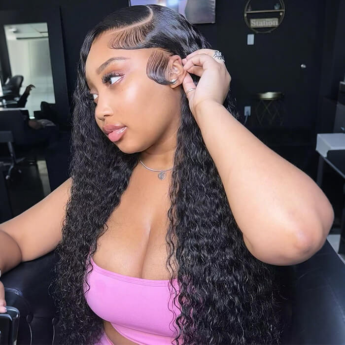 13x4 Deep Wave HD Lace Frontal Human Hair Wigs Brazilian Human Hair For Women