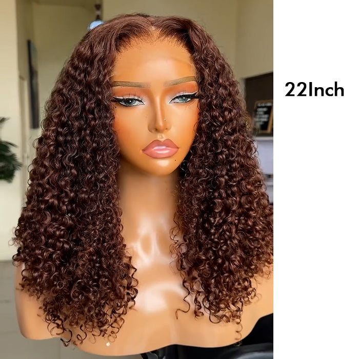 Suqu Hair Chocolate Brown Curly 4x4 5x5 13x4 HD Lace Front Brazilian Human Hair Wig