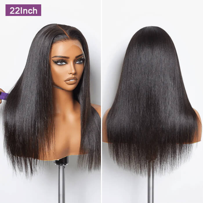 2 Glueless Wigs Set | 22'' 13x4 HD Lace Frontal Straight Wig+10''4x4 Lace Closure Straight Bob Wig