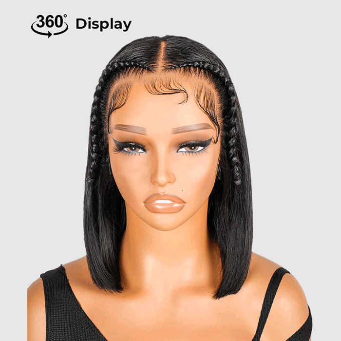 Stylist Braided Wigs Short Bob Wig 13x4 Lace Front Human Hair Wig