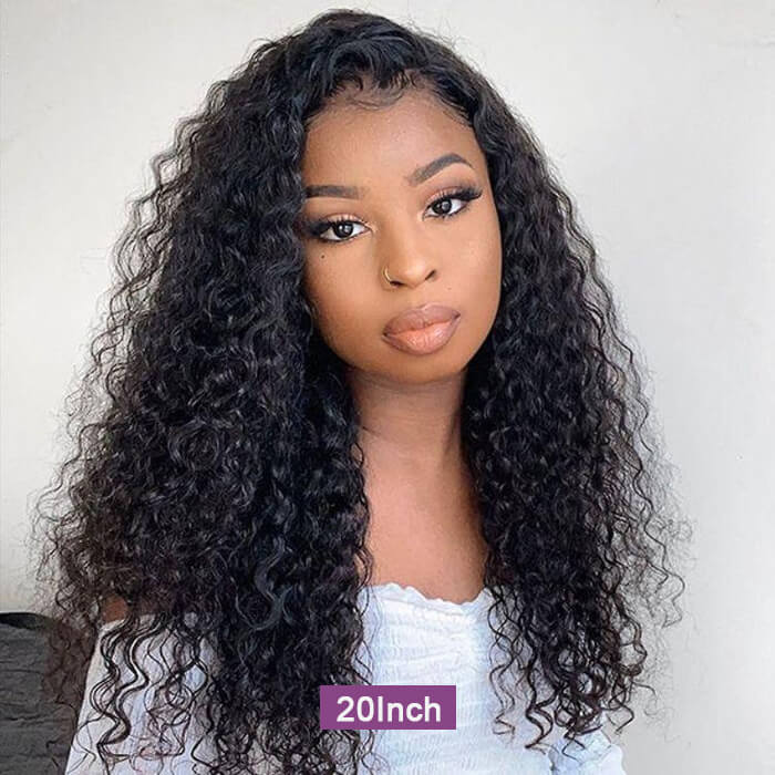 Pull Go Glueless Wig Deep Wave Drawstring Lace Closure Wig Natural Black Color