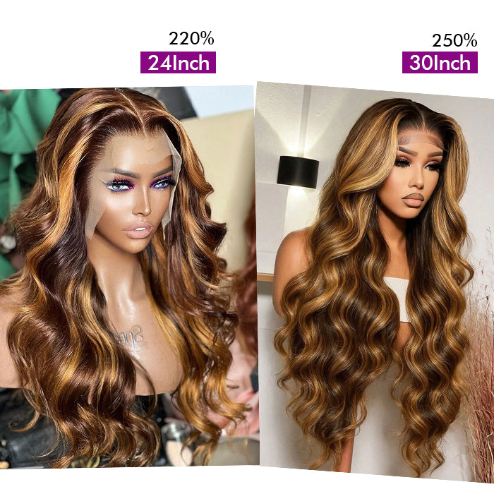 Custom High Density | Body Wave Lace Wig | P427 Highlight Color | Closure/Frontal