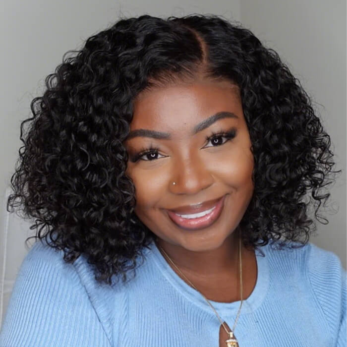 2 Glueless Wigs Set | 22'' 13x4 HD Lace Frontal Straight Wig+12''4x4 Lace Closure Curly Bob Wig