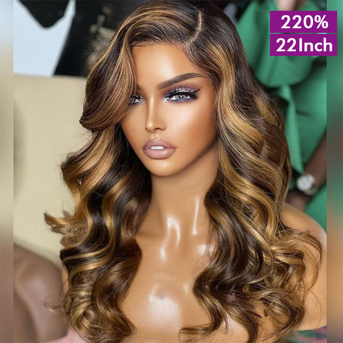 Custom High Density | Body Wave Lace Wig | P427 Highlight Color | Closure/Frontal