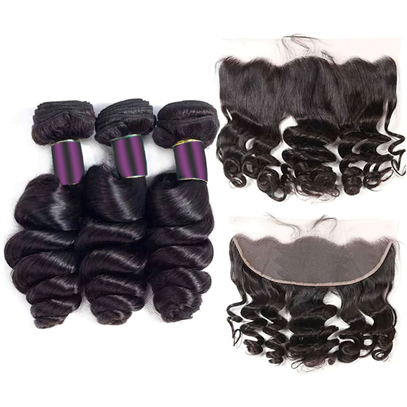 Loose Wave 3 Bundles With 13x4 Lace Frontal Human Hair