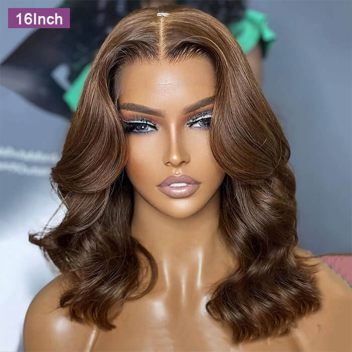 BOGO-#4 Chocolate Brown Wig 13x4 Lace Front Wig Body Wave Human Hair Wigs