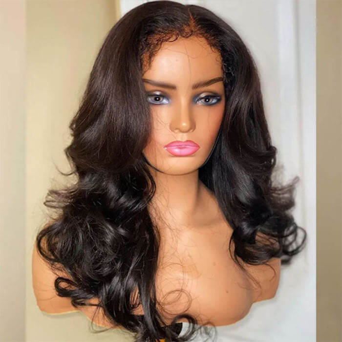 4C Edge Hairline Body Wave 13x4 HD Lace Front Wig with Curly Edges Baby Hair Wigs