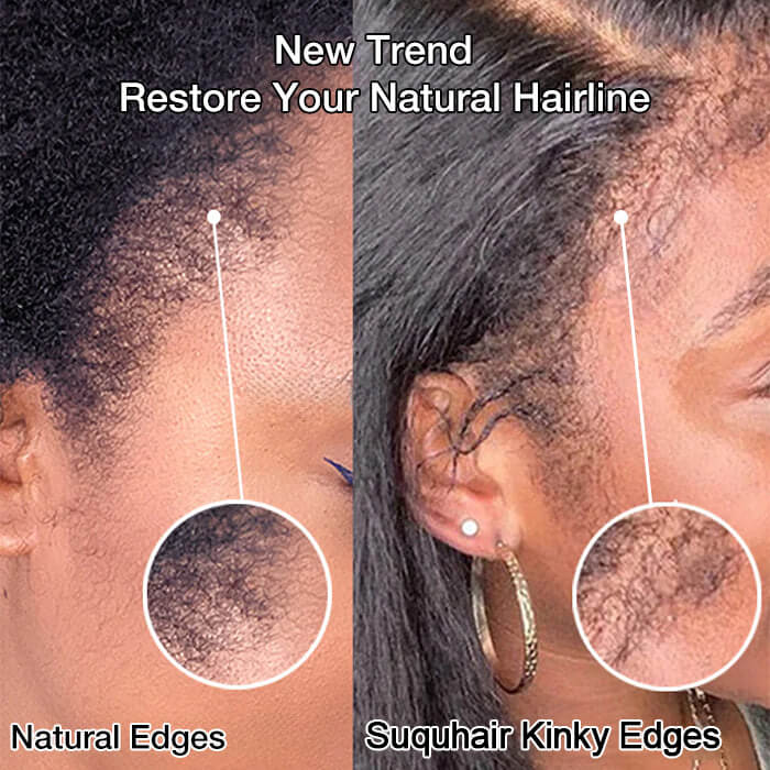 4C Kinky Edge Hairline Yaki Straight Wigs Pre Cut 4x4 HD Lace Human Hair Glueless Wig Pre Bleached