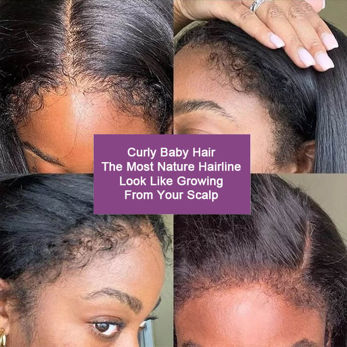 4C Edges Hairline Wigs Curly Baby Hair 13x4 HD Lace Front Human Hair Wigs Straight Hair Wigs