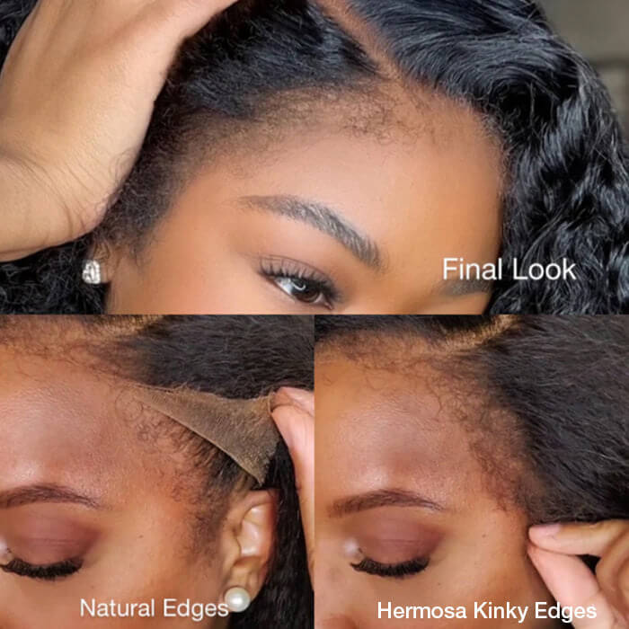 4C Edges Hairline Wigs Curly Baby Hair 13x4 HD Lace Front Human Hair Wigs Straight Hair Wigs