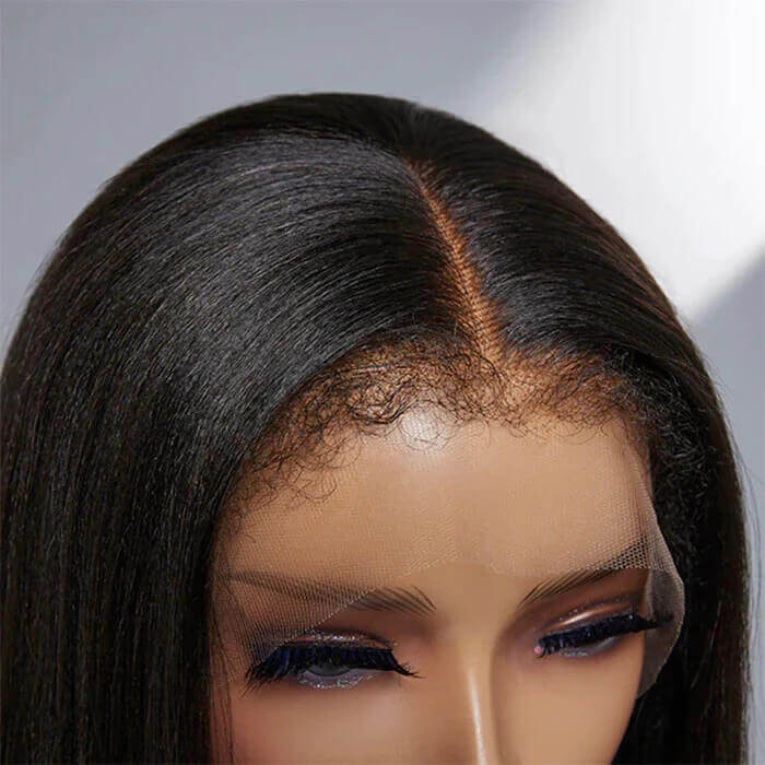 4C Edges Hairline Wigs Curly Baby Hair 13x4 HD Lace Front Human Hair Wigs Straight Hair Wigs